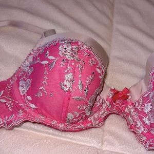 Victoria’s Secret silver and pink bra